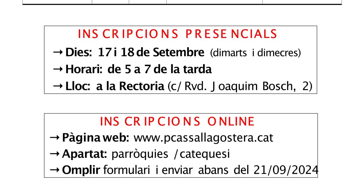 Novo curso de catequese